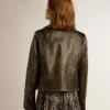 Chaqueta de motociclista de cuero para mujer