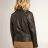 Chaqueta de motociclista para niños en cuero desgastado
