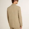Chaqueta de un solo pecho para hombre, de rayas finas color beige y corte oversize