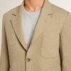 Chaqueta de un solo pecho para hombre, de rayas finas color beige y corte oversize