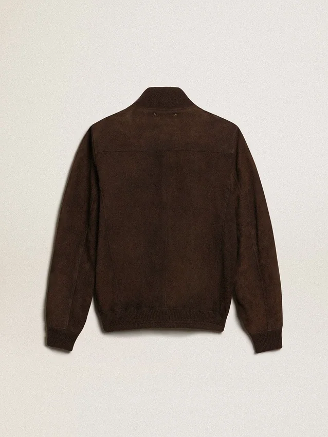 Chaqueta de vuelo de la Golden Collection en gamuza marrón oscuro