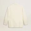 Chaqueta oversize de un solo pecho en blanco con efecto de seda y bordados