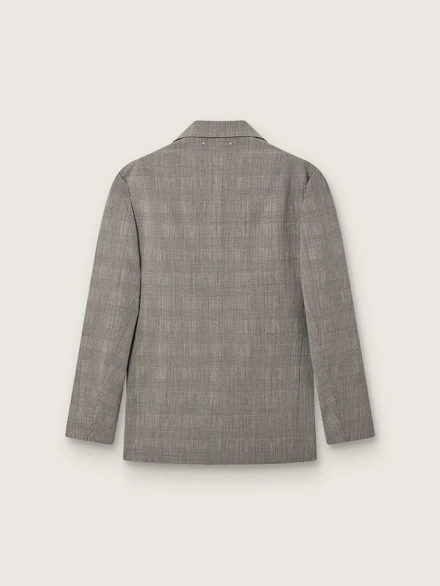 Chaqueta para hombre de lana gris con diseño de cuadros Príncipe de Gales
