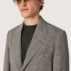 Chaqueta para hombre de lana gris con diseño de cuadros Príncipe de Gales