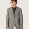 Chaqueta para hombre de lana gris con diseño de cuadros Príncipe de Gales
