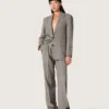 Chaqueta para mujer en estampado de cuadros Príncipe de Gales gris con bordado de cristales