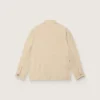 Chaqueta safari para mujer en viscosa beige con micro-chevron