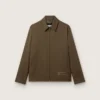 Chaqueta tipo coach de gabardina de lana para hombre con bordados