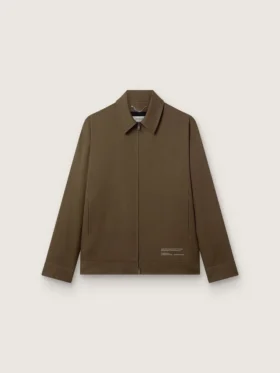 Chaqueta tipo coach de gabardina de lana para hombre con bordados