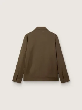 Chaqueta tipo coach de gabardina de lana para hombre con bordados