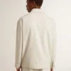 Chaqueta tipo coach para hombre en mezcla de lana color caqui