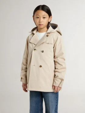 Chaqueta tipo trench para niños con chaleco interior desmontable