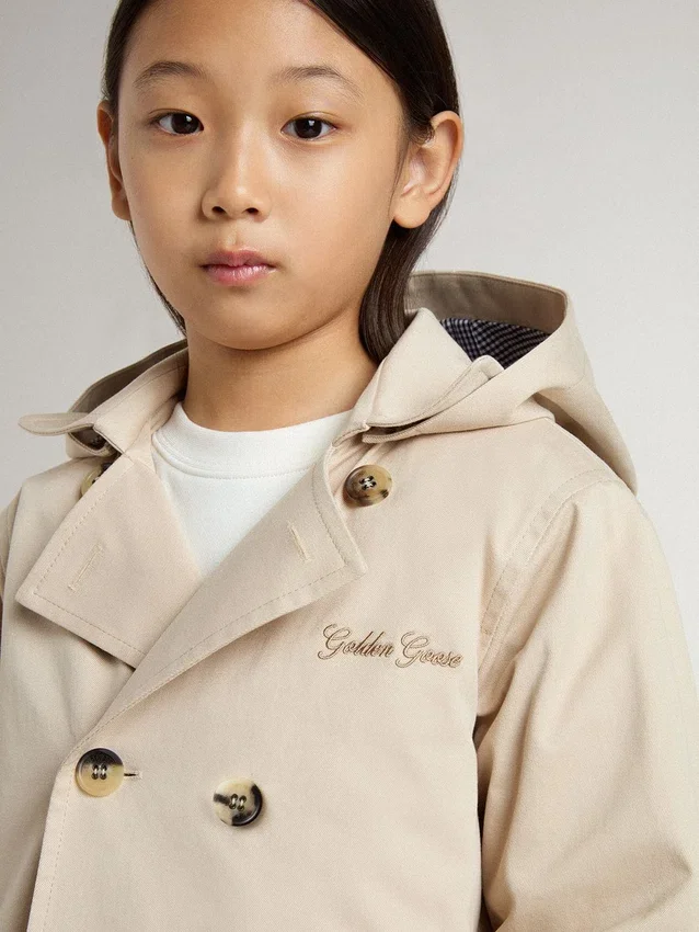 Chaqueta tipo trench para niños con chaleco interior desmontable