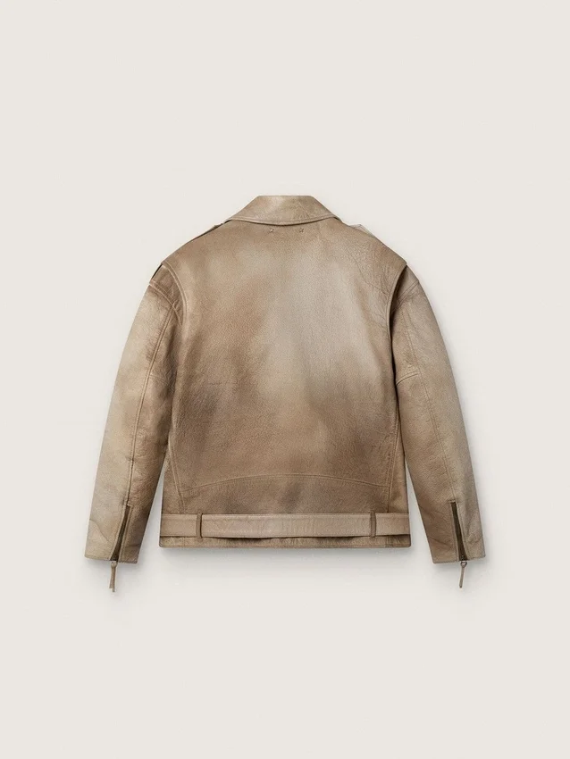 Chaqueta unisex de piel tratada y teñida a mano