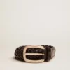 Cinturón para hombre de cuero trenzado negro