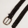 Cinturón para hombre de cuero trenzado negro
