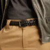 Cinturón para hombre de cuero trenzado negro
