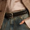 Cinturón para mujer de cuero negro