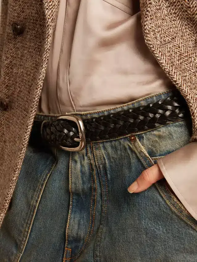 Cinturón para mujer de cuero negro