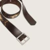 Cinturón Sierra para mujer en cuero color caoba con tachuelas decorativas
