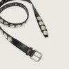 Cinturón Trinidad negro de cuero lavado con tachuelas