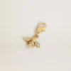 Colgante con forma de abeja de latón dorado con cristales