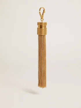 Colgante con forma de borla en latón color oro antiguo