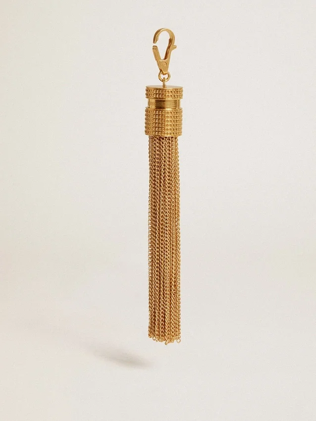 Colgante con forma de borla en latón color oro antiguo