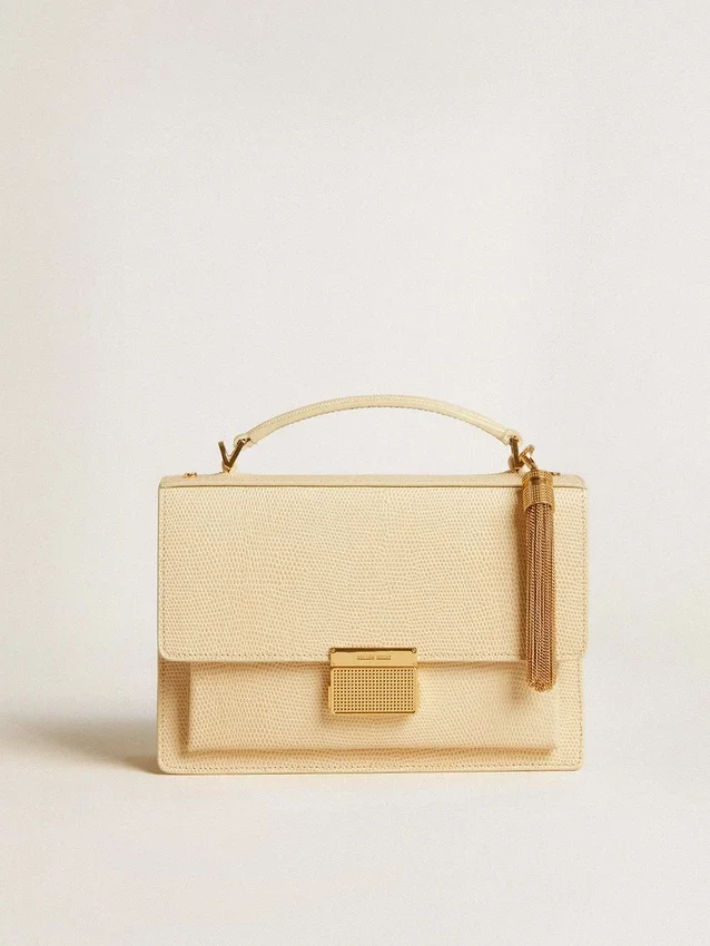 Colgante con forma de borla en latón color oro antiguo