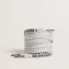 Cordones de algodón gris con logotipo negro en contraste