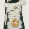 Cordones de mohair blanco «Pieles» con dije de joyería