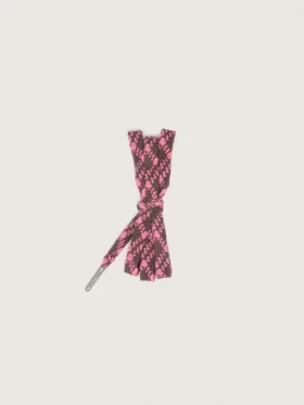 Cordones de tartán en marrón oscuro y rosa