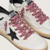 Cordones de tartán en marrón oscuro y rosa