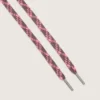 Cordones de tartán en marrón oscuro y rosa