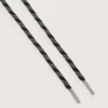 Cordones negros para tenis de senderismo con detalles en gris