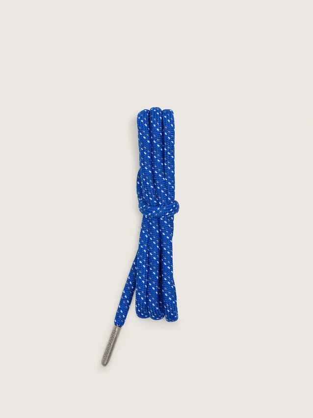 Cordones para caminatas en azul cobalto con detalles en gris y blanco
