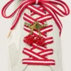 Cordones «Pieles» rojos y blancos con diamante en forma de cereza