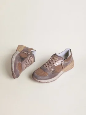 Dad-Star para hombre en gamuza lila y malla con estrella y lengüeta en el talón de cuero laminado