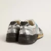 Dad-Star para hombre en malla y cuero con lámina plateada y estrella de cuero negro