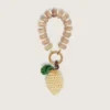 Dije de limón en crochet de algodón con cadena de cuentas