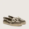 Espadrillas Cruise para hombre en lona verde militar con cordones blancos de senderismo