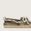 Espadrillas Cruise para hombre en lona verde militar con cordones blancos de senderismo
