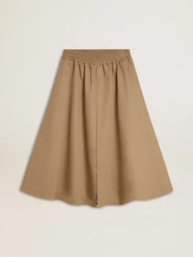 Falda circular beige para mujer