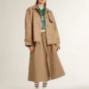 Falda circular beige para mujer