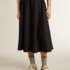 Falda de lana azul medianoche para mujer