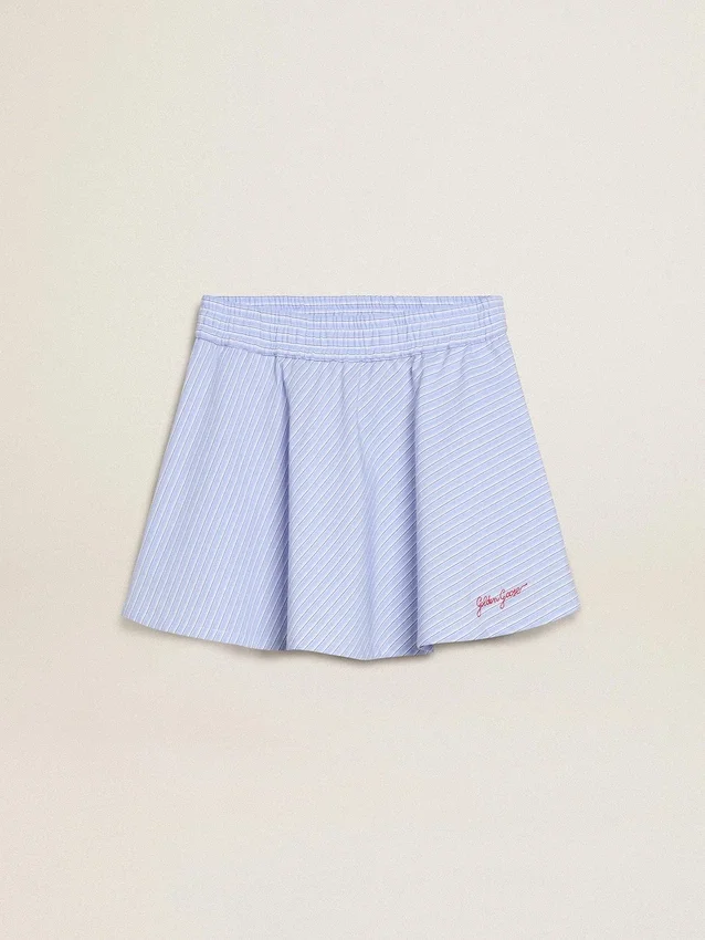 Falda para niñas con rayas azul claro