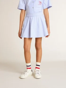 Falda para niñas con rayas azul claro