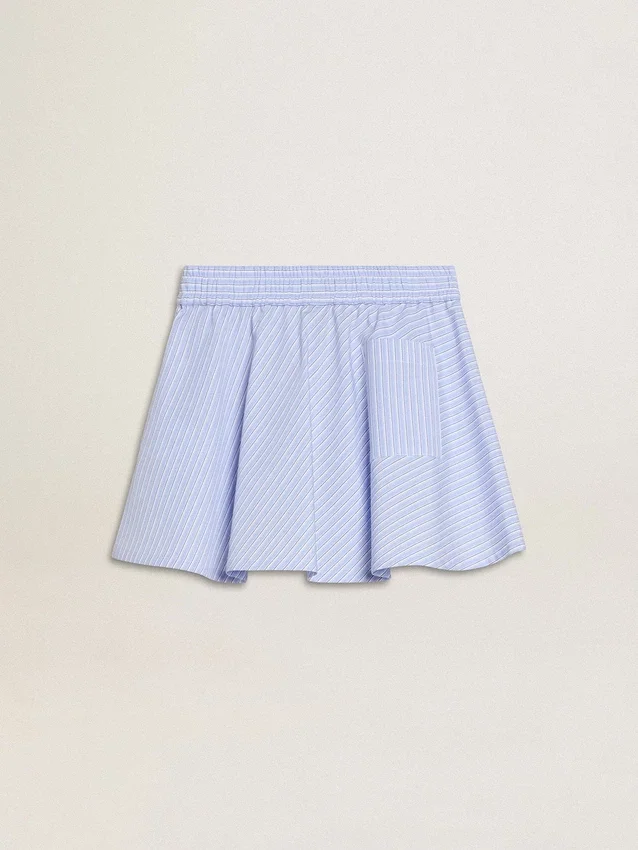 Falda para niñas con rayas azul claro