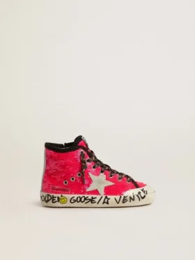Francy Junior con lentejuelas, estrella de gamuza gris hielo y cordones con estampado animal