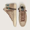 Francy para hombre en gamuza beige con estrella de cuero marrón y cuentas de colores
